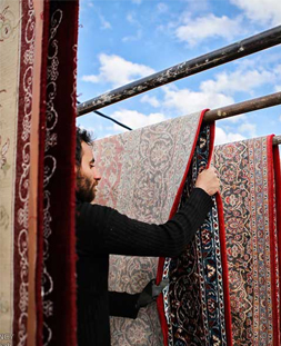 خشک کردن قالی در قالیشویی فریدون کنار